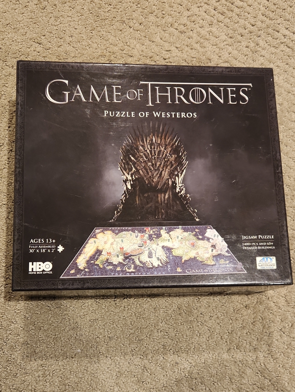 Game of Thrones Puzzle of Westeros 4D Jigsaw Puzzle - Black